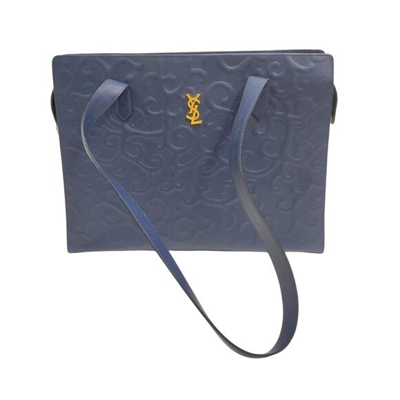 YSL, Yves Saint Laurent Handbags - Yves Saint Laurent Shoulder Bag  Blue Leather